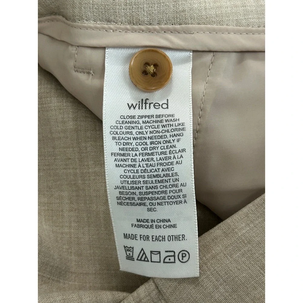 Wilfred Alanya Pant Stretch Suiting High-rise Wide-leg Pant-Heather Oat Beige-12 - Picture 5 of 12